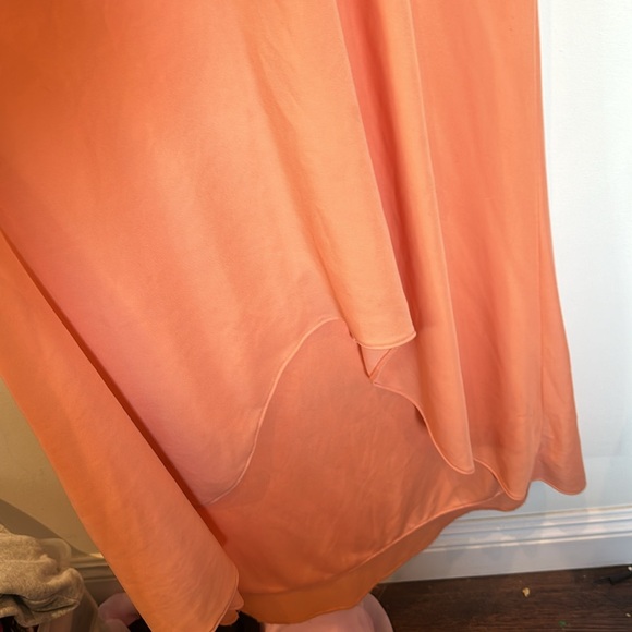 Vintage cross front La Femme Coral rhinestone Dress hi-lo Riviera - Picture 4 of 8